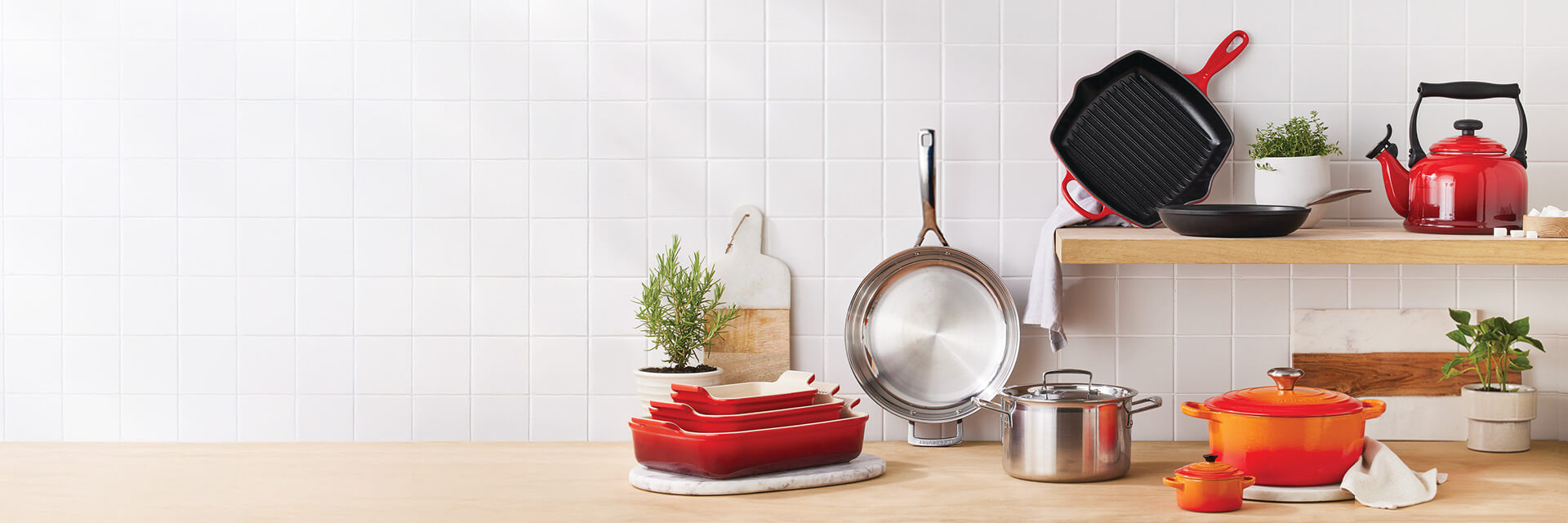 shop banner Le Creuset | Treasured for a lifetime. Timeless by Nature.